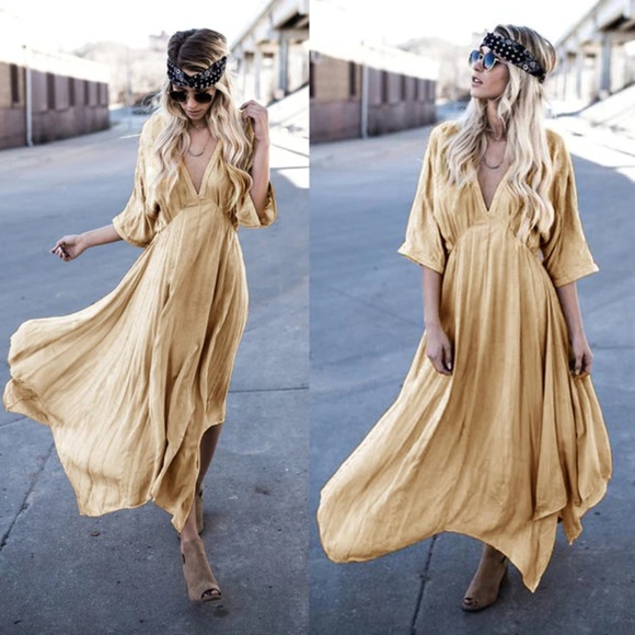 S. the Widow | Dresses | Ashlynn Yellow Boho Maxi Dress | Poshmark